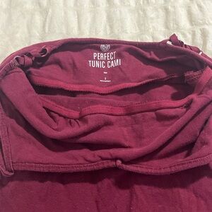 SO Perfect Tunic Cami Tank Top in Deep Burgundy